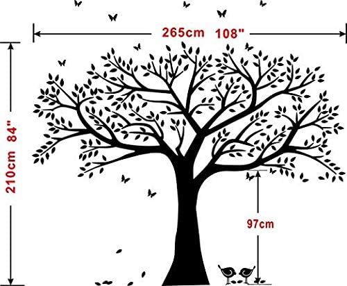 Giant Family Photo Tree Wall Decal Wall Sticker Vinyl Mural Art for Home Decor Room Decor (Black)