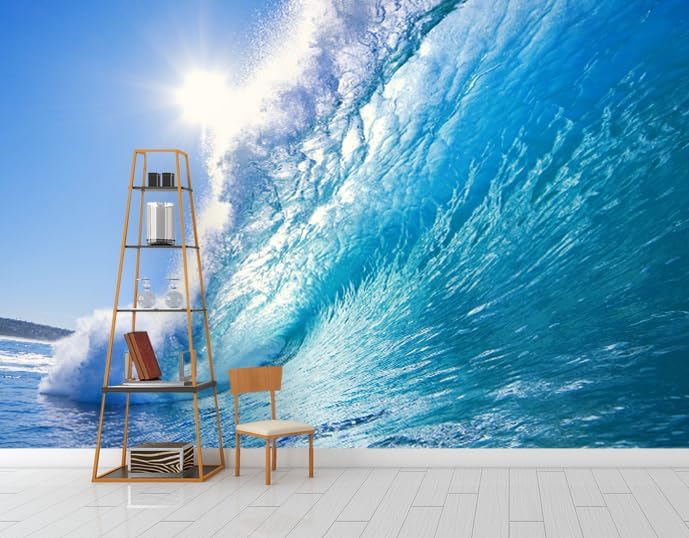 FLFK 3D Wall Murals Peel and Stick 141.7"x98.4"- Self-Adhesive Wallpaper Large Poster Sticker Sea Caves Landscape for Bedroom Living Room Wall Decor