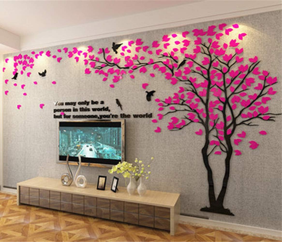 Tree Wall Stickers - 3D DIY Wall Stickers Arts Home Decoration for Living Room Bedroom Christmas Gift Daycare Sticker (Silver Left, M-250 x 130 cm)