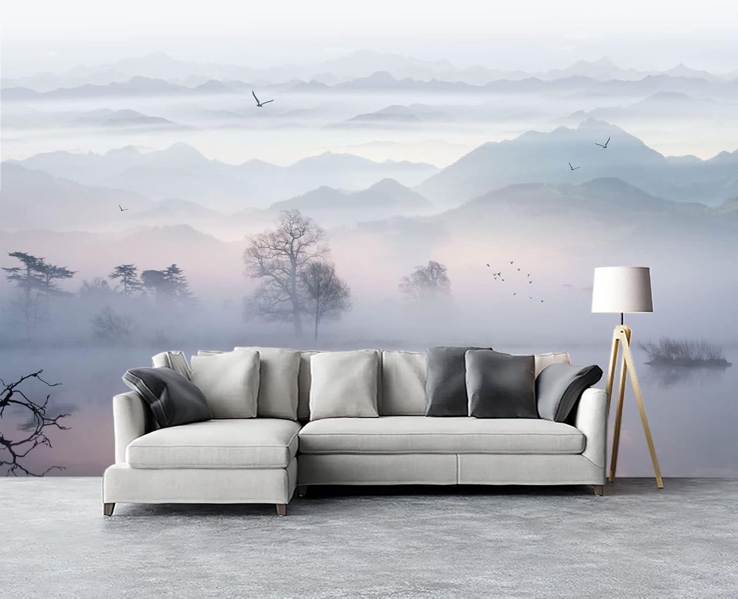 Plum Blossom Flower Bird Chinoiserie Wall Mural Wallpaper for Bedroom 103" x 69"
