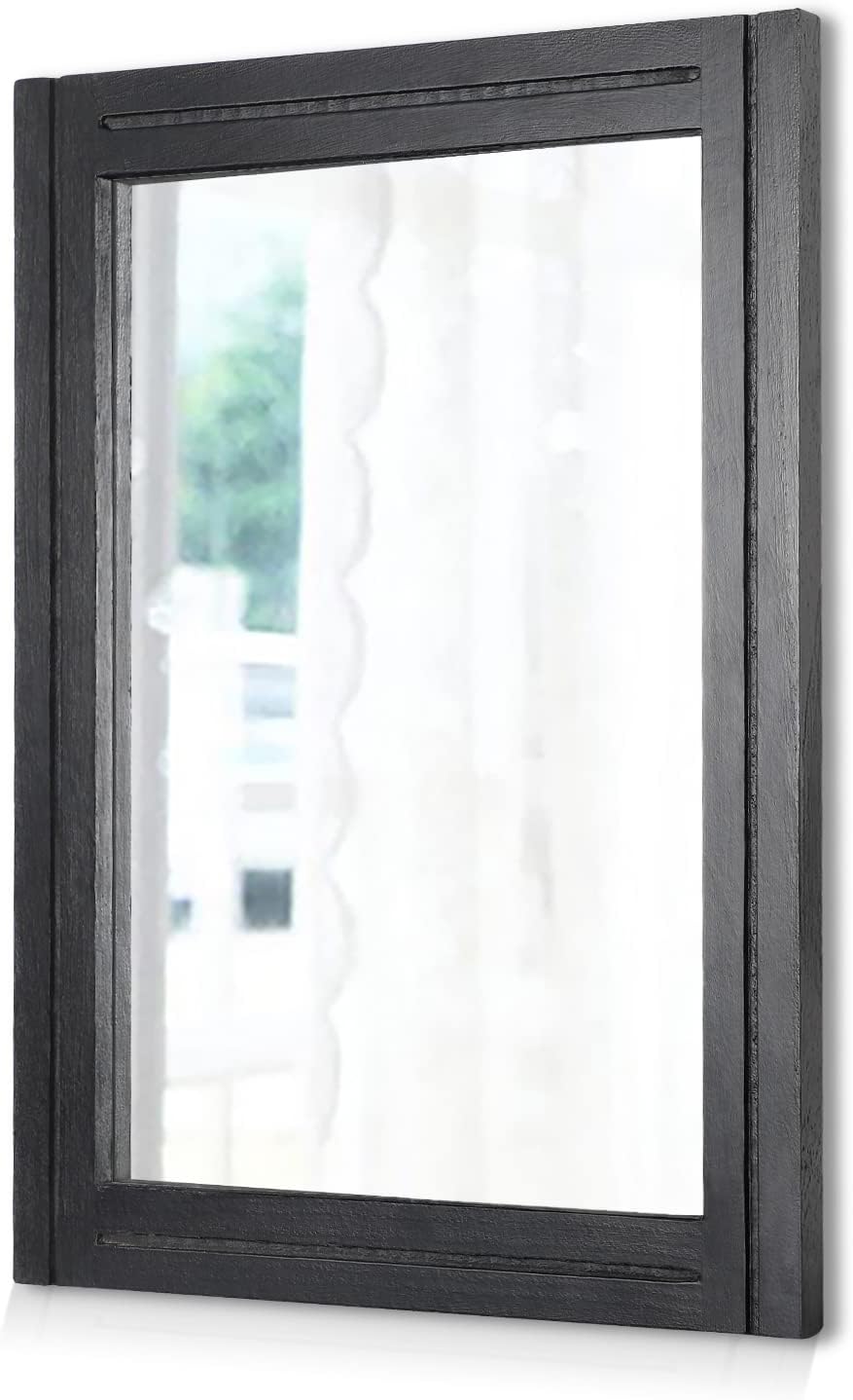 AAZZKANG Wall Mirror with Wood Framed Rustic Mirrors for Wall Rectangle Decorative for Bedroom Bathroom Living Room Entryway Farmhouse Hanging Small