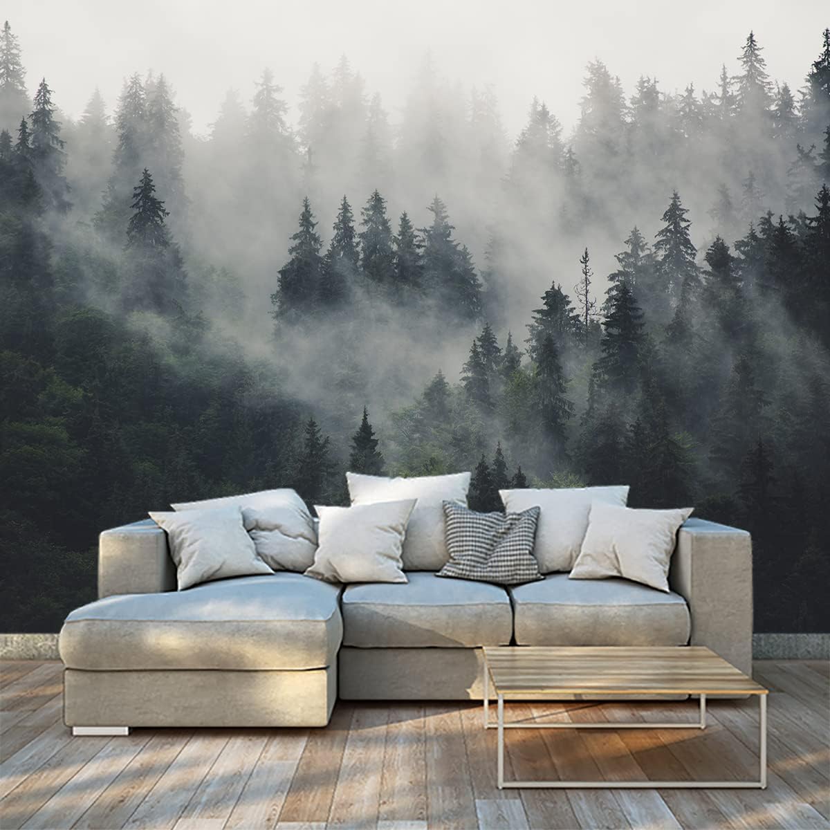 Bormia Road Forest Wall Mural Tree Wallpaper Pictures Large Bedroom Mural 151"x105"