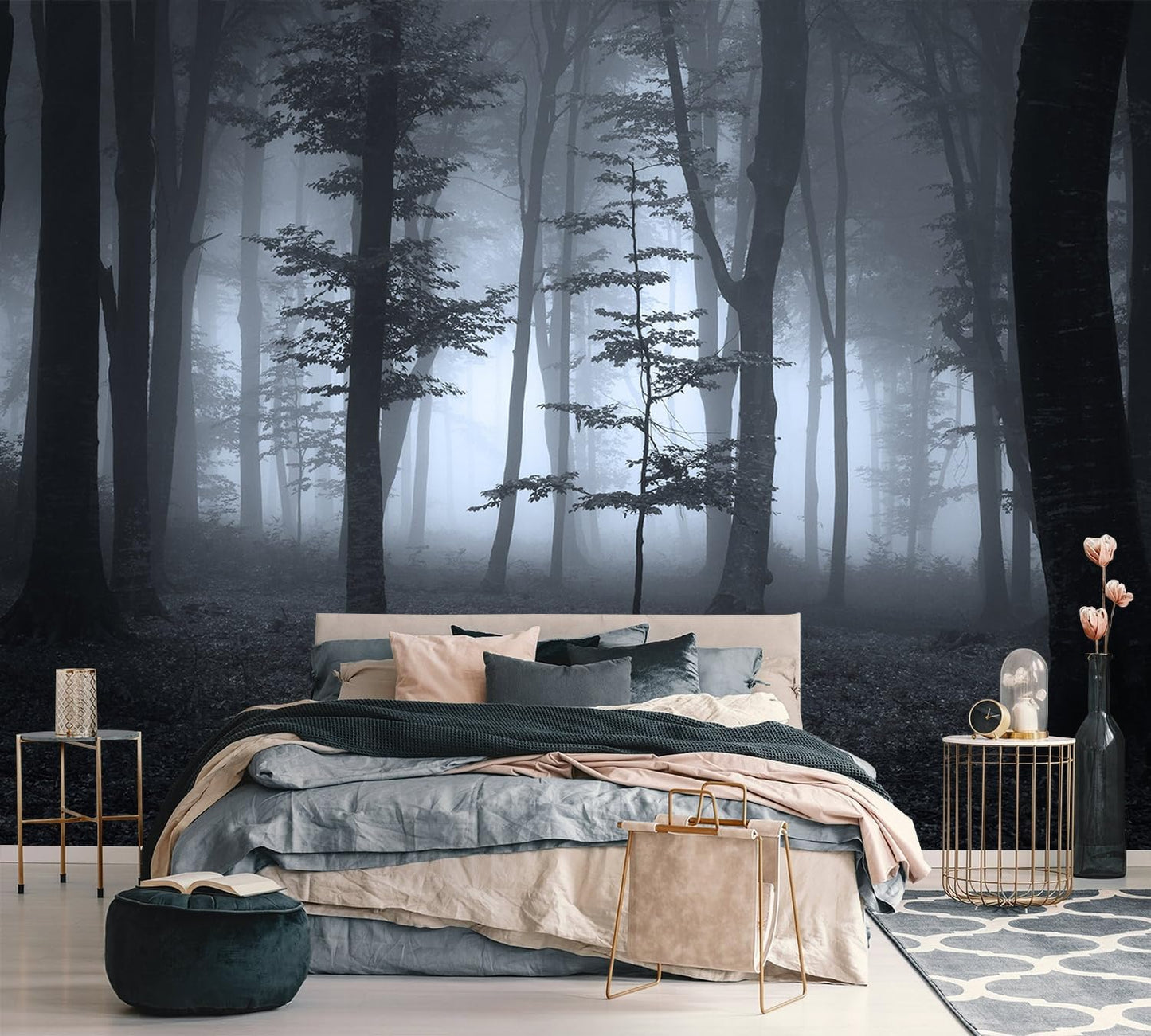 AFZEVEB-Tropical Jungle Wallpaper Landscape Tree Wall murals for Bedroom 159"x107"(Not Peel and Stick)