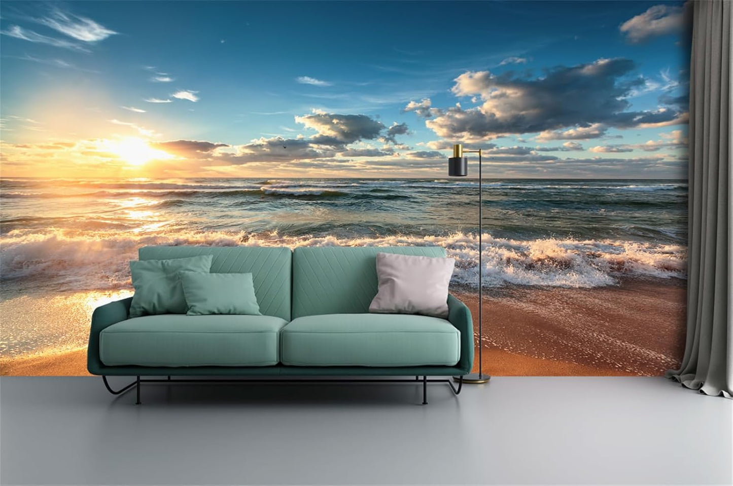 FLFK 3D Wall Murals Peel and Stick 141.7"x98.4"- Self-Adhesive Wallpaper Large Poster Sticker Sea Caves Landscape for Bedroom Living Room Wall Decor