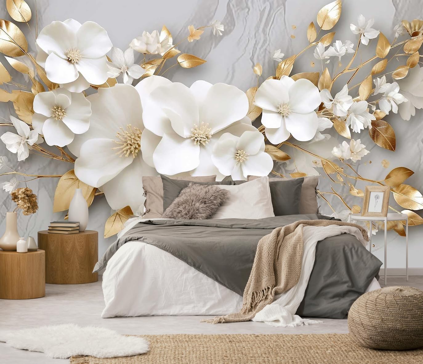 Hazy Forest Wall Mural, Abstract Nature Landscape Wallpaper, Background Wall Decoration Patterns(Non-self-Adhesive)