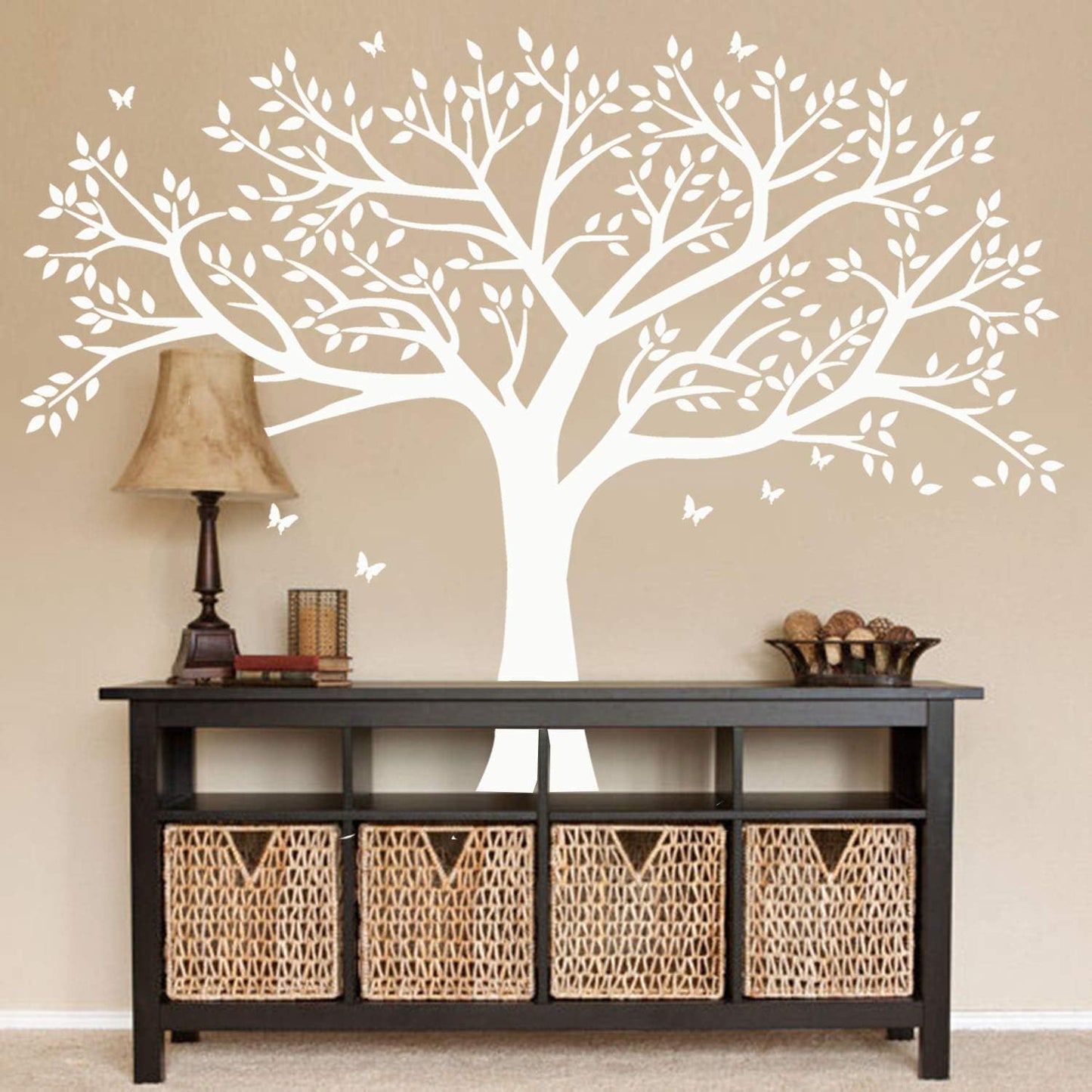 Giant Family Photo Tree Wall Decal Wall Sticker Vinyl Mural Art for Home Decor Room Decor (Black)