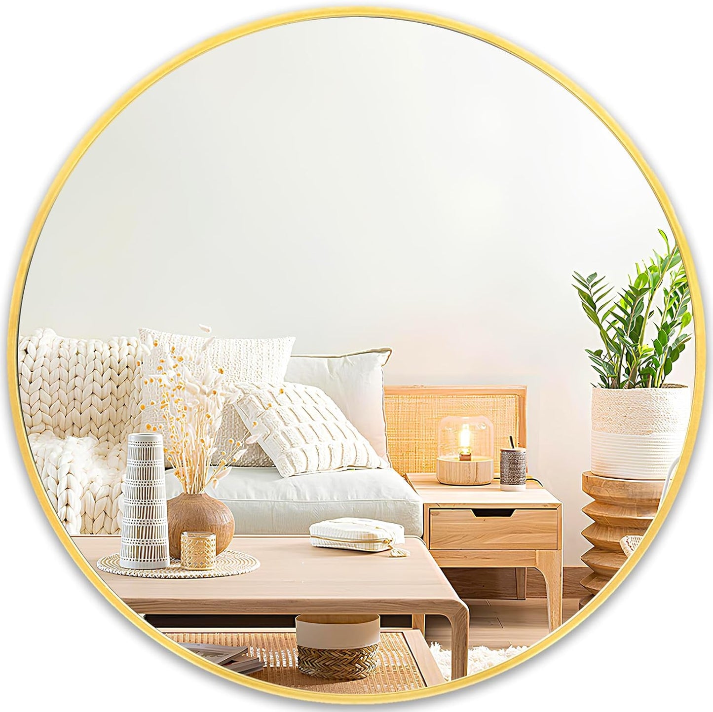 Fabuday Black Circle Mirror for Wall 20 inch - Round Mirrors for Bathroom, Entryway, Living Room, Hallway, Bedroom Decor, Small Matte Framed