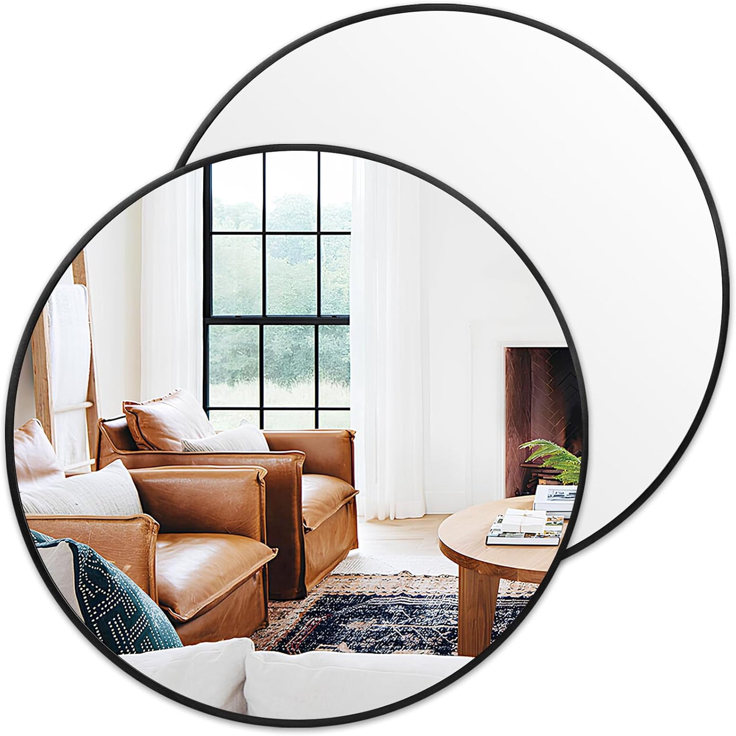 Fabuday Black Circle Mirror for Wall 20 inch - Round Mirrors for Bathroom, Entryway, Living Room, Hallway, Bedroom Decor, Small Matte Framed