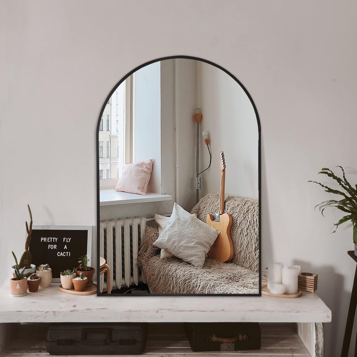 Arched Wall Mirror for Bathroom,Mirrors for Wall,24''x36'',Vanity Mirror for Bedroom Dresser, Entryway, Living Room, Metal Frame (36''x24'',Gold)