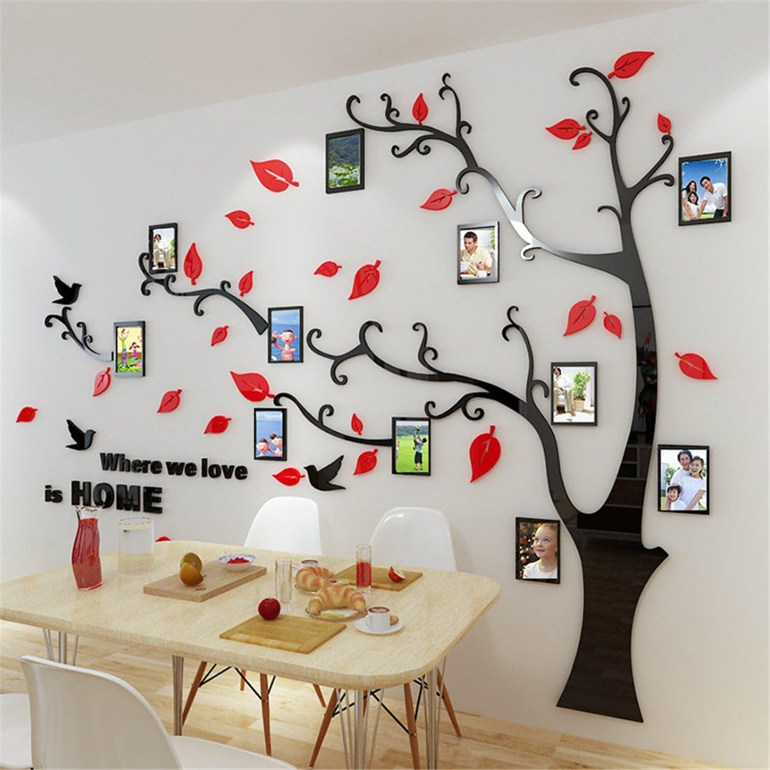 3D Tree Wall Stickers - DIY Photo Frame Tree Wall Decal Family Photo Frame Sticker Murals Wall Decor Living Room Bedroom TV Background Home Decorations