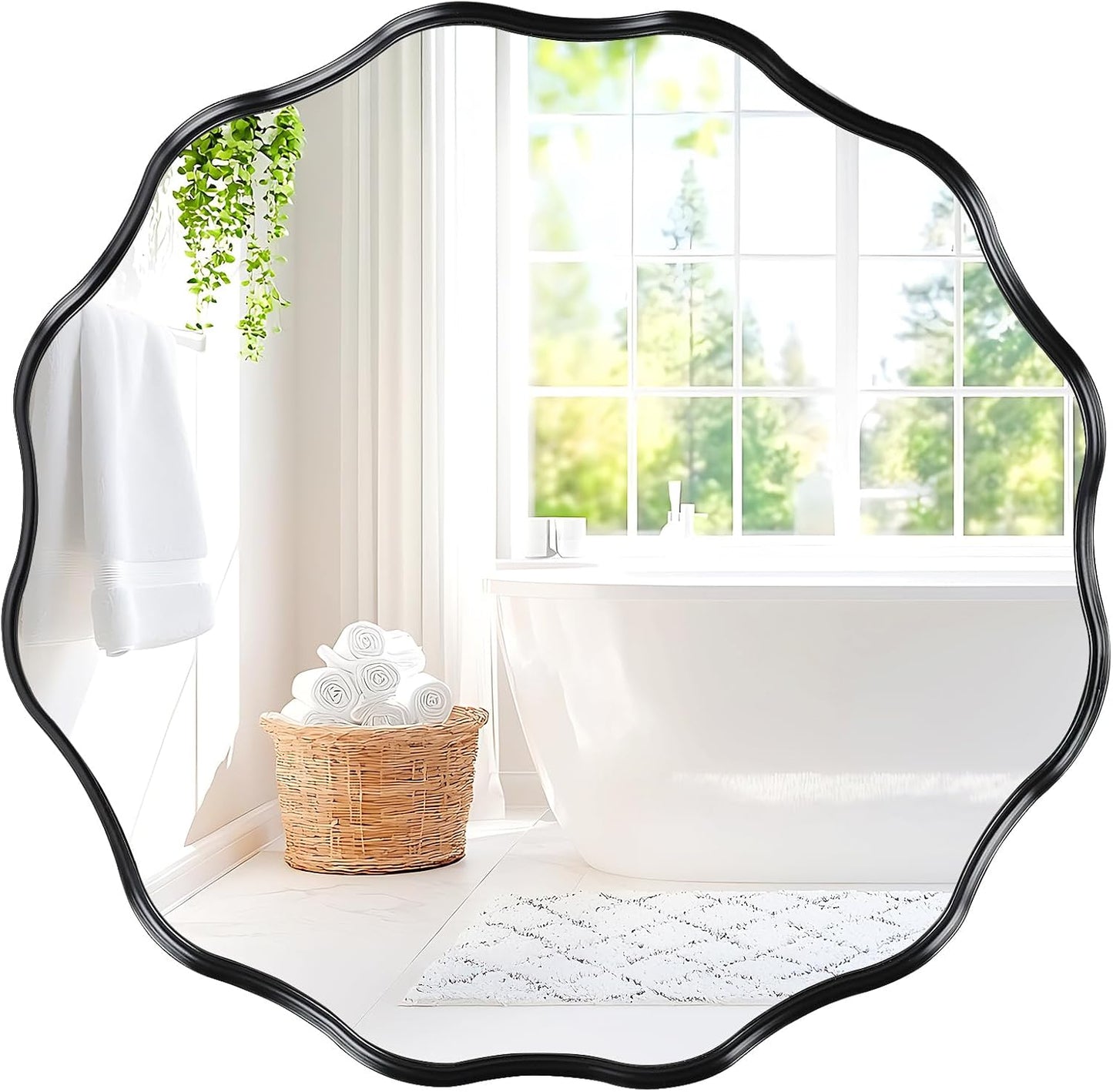 Fabuday Black Circle Mirror for Wall 20 inch - Round Mirrors for Bathroom, Entryway, Living Room, Hallway, Bedroom Decor, Small Matte Framed
