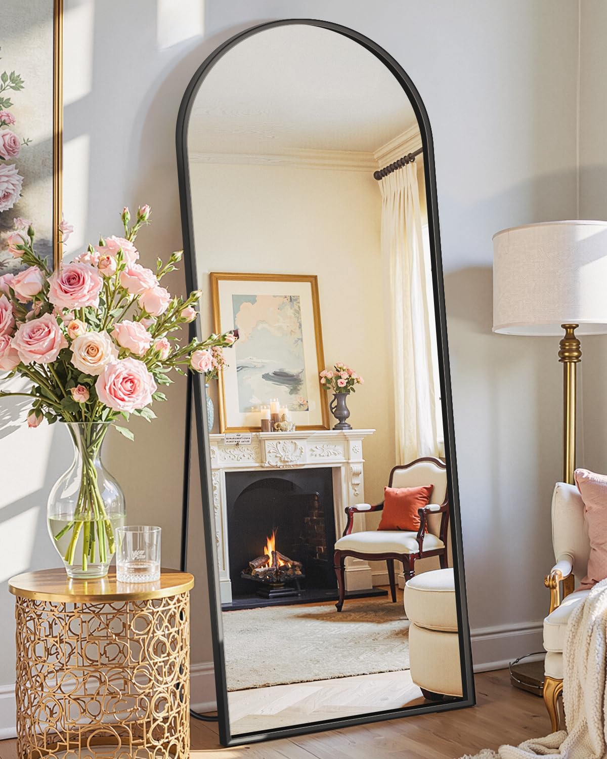Arched Wall Mirror for Bathroom,Mirrors for Wall,24''x36'',Vanity Mirror for Bedroom Dresser, Entryway, Living Room, Metal Frame (36''x24'',Gold)
