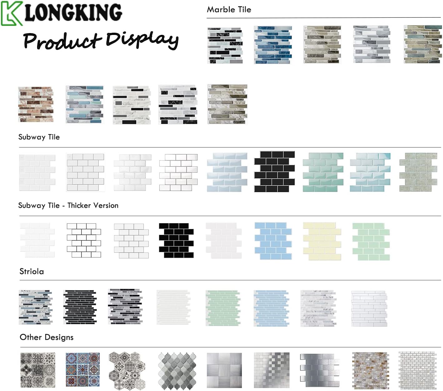 LONGKING Peel and Stick Backsplash Tile Stickers, Colorful Talavera Mexican Tile, Stick on Wall Tiles (10 Sheets)