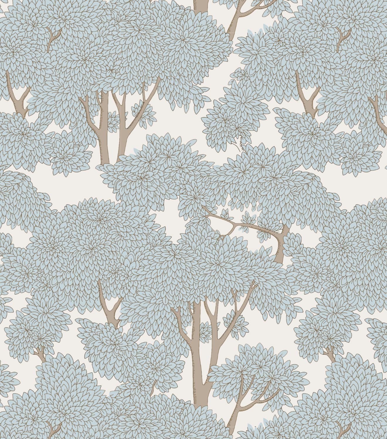 Tree Peel and Stick Forest Jungle Waterproof Bathroom Mural Stick on Wallpaper (Light, 17.7in x 32.8ft)