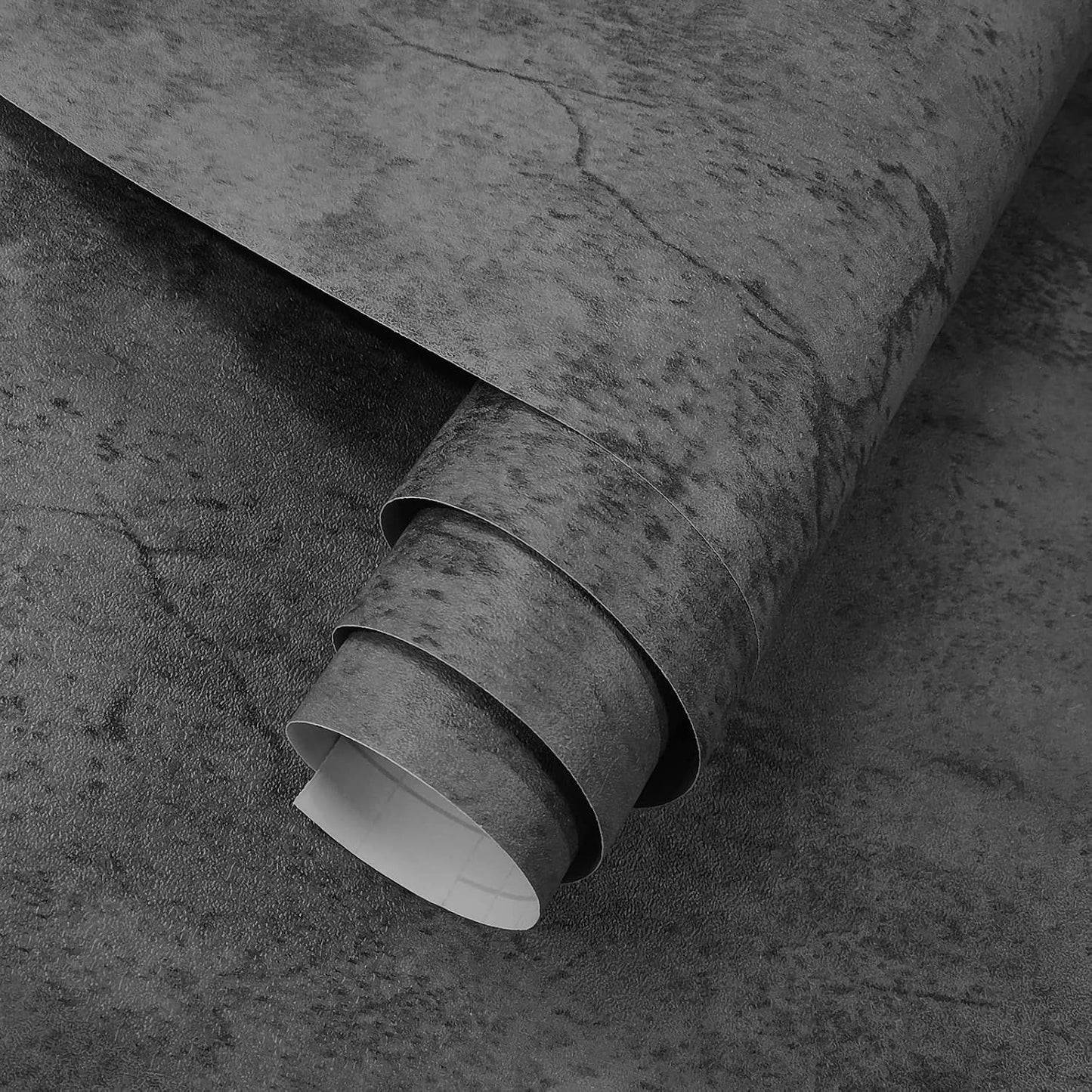 16"×591" Large Size Extra Thick Grey Blue Concrete Wallpaper Peel and Stick Industrial Dark Blue Gray Cracked Concrete Contact Paper Vinyl Grey Cement Sticker for Bedroom Bathroom Gym Walls