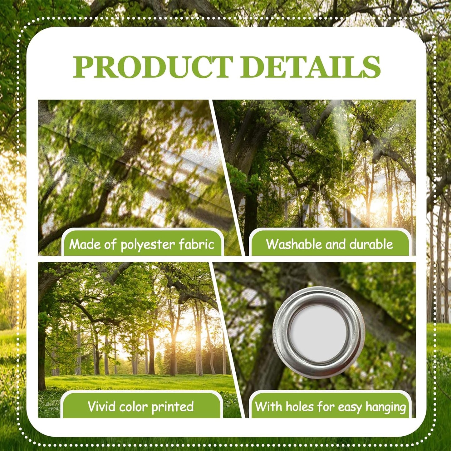 CSFOTO 7x16ft Big Tree Garage Door Banner - Spring Garden Scenery Wallpaper - Nature Park Plant Theme Outdoor Wall Decorative Mural