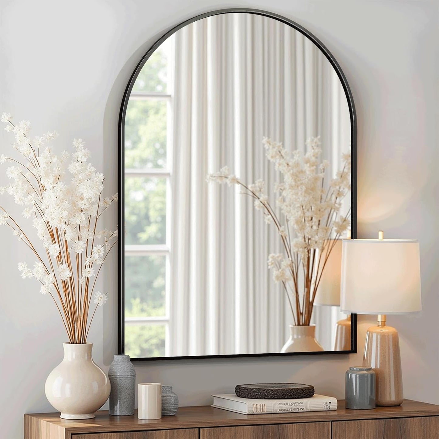 Arched Wall Mirror for Bathroom,Mirrors for Wall,24''x36'',Vanity Mirror for Bedroom Dresser, Entryway, Living Room, Metal Frame (36''x24'',Gold)