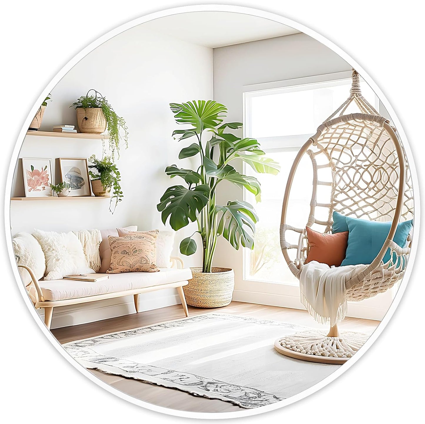 Fabuday Black Circle Mirror for Wall 20 inch - Round Mirrors for Bathroom, Entryway, Living Room, Hallway, Bedroom Decor, Small Matte Framed