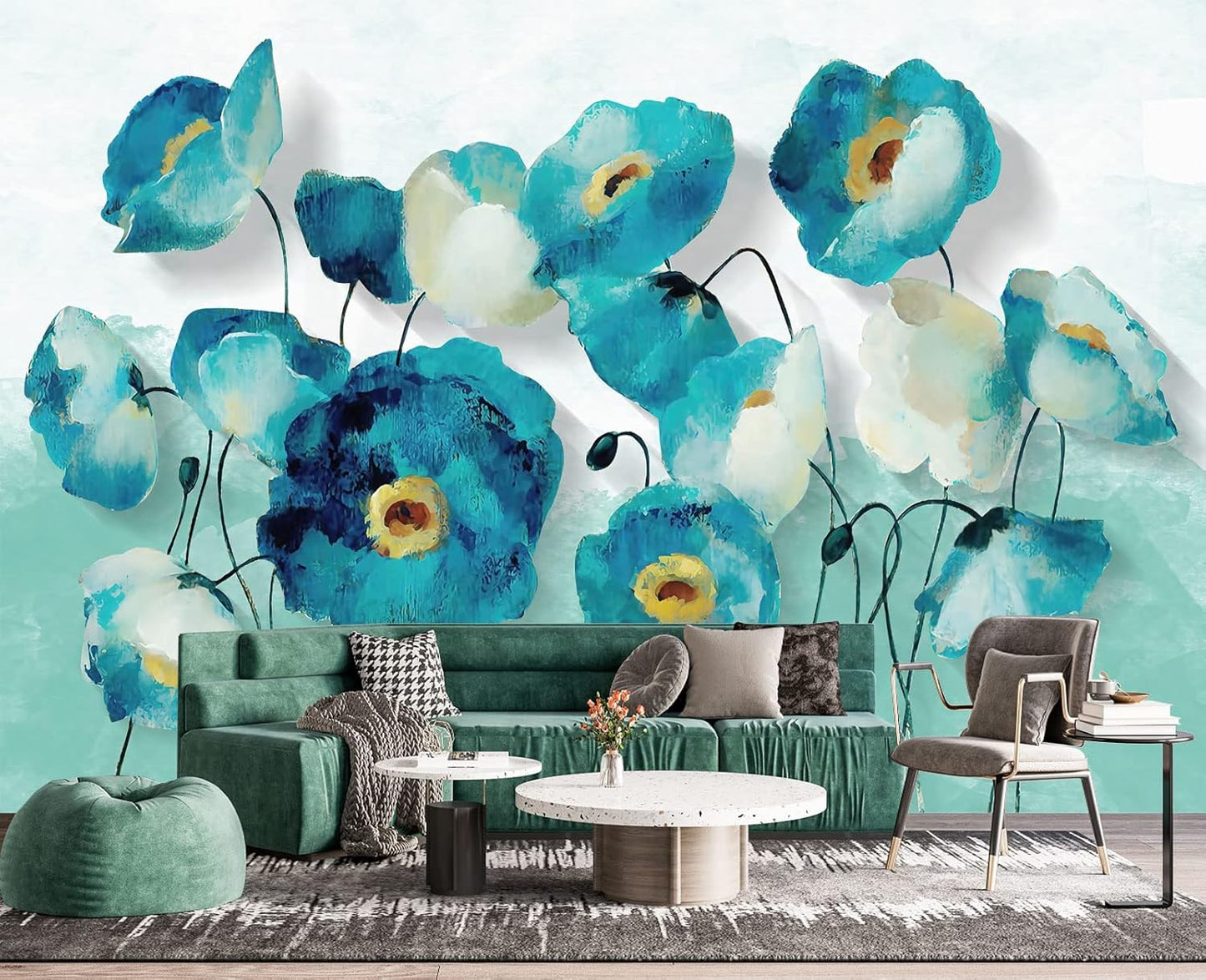 Plum Blossom Flower Bird Chinoiserie Wall Mural Wallpaper for Bedroom 103" x 69"