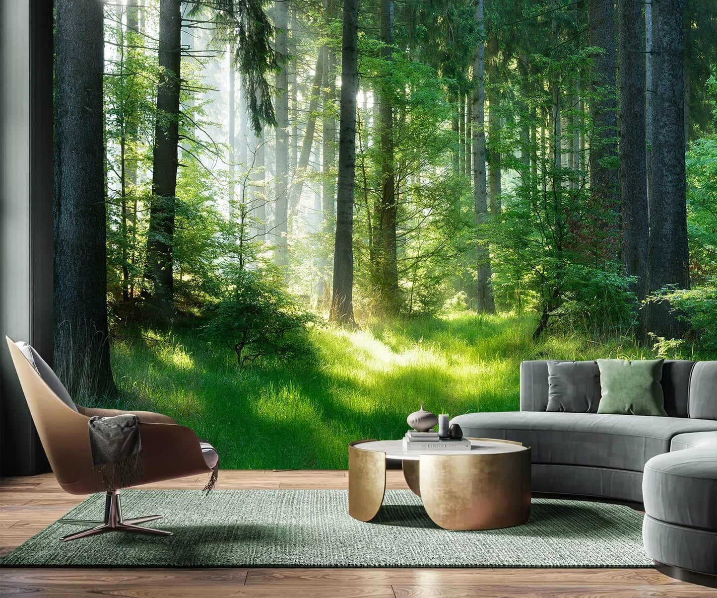 AFZEVEB-Tropical Jungle Wallpaper Landscape Tree Wall murals for Bedroom 159"x107"(Not Peel and Stick)