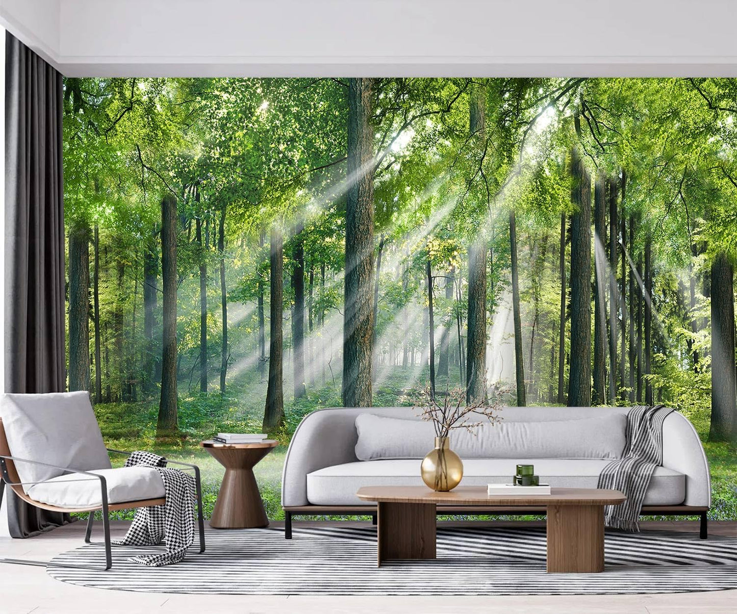 -Vintage Forest Natural Wall Bedroom Mural XT18 S 100" x 65"
