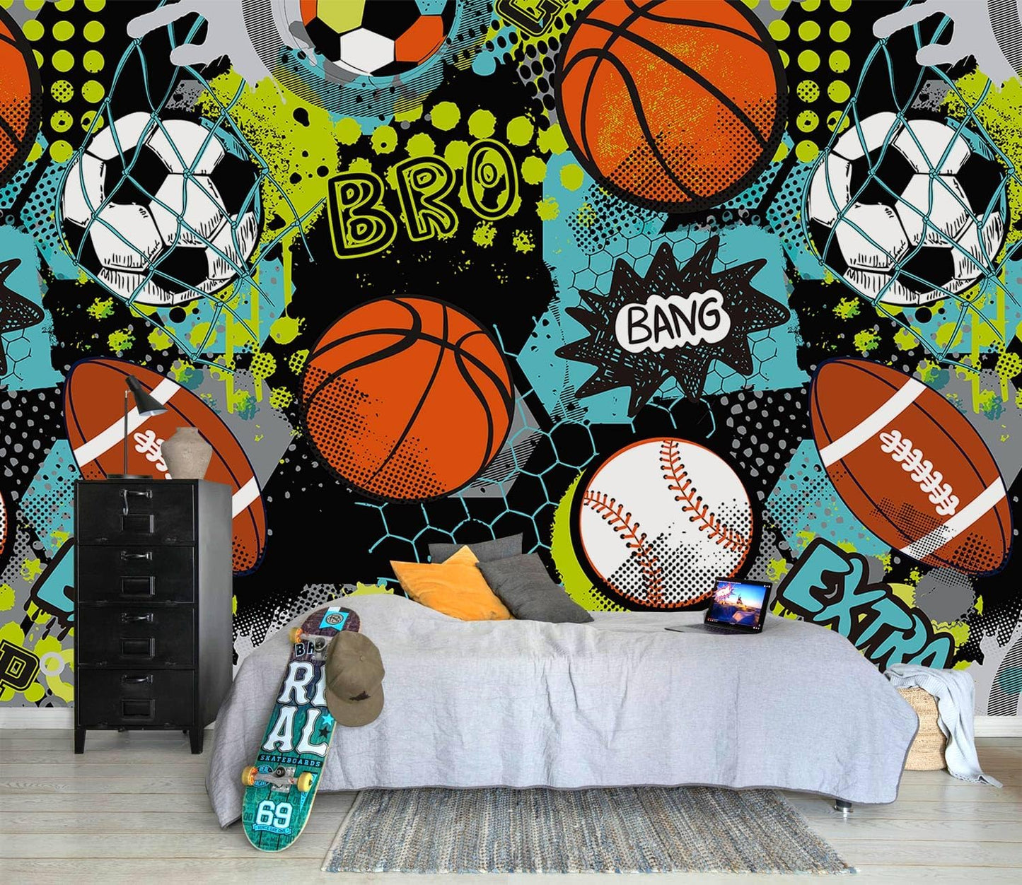 AFZEVEB-Tropical Jungle Wallpaper Landscape Tree Wall murals for Bedroom 159"x107"(Not Peel and Stick)