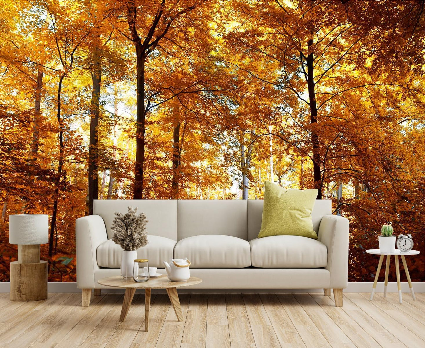 Hazy Forest Wall Mural, Abstract Nature Landscape Wallpaper, Background Wall Decoration Patterns(Non-self-Adhesive)