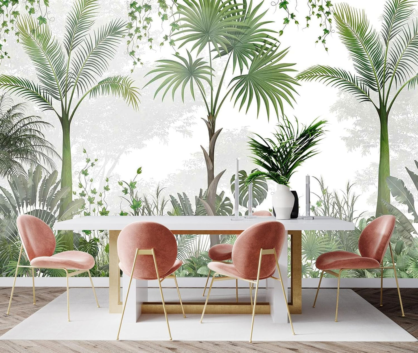 Hazy Forest Wall Mural, Abstract Nature Landscape Wallpaper, Background Wall Decoration Patterns(Non-self-Adhesive)