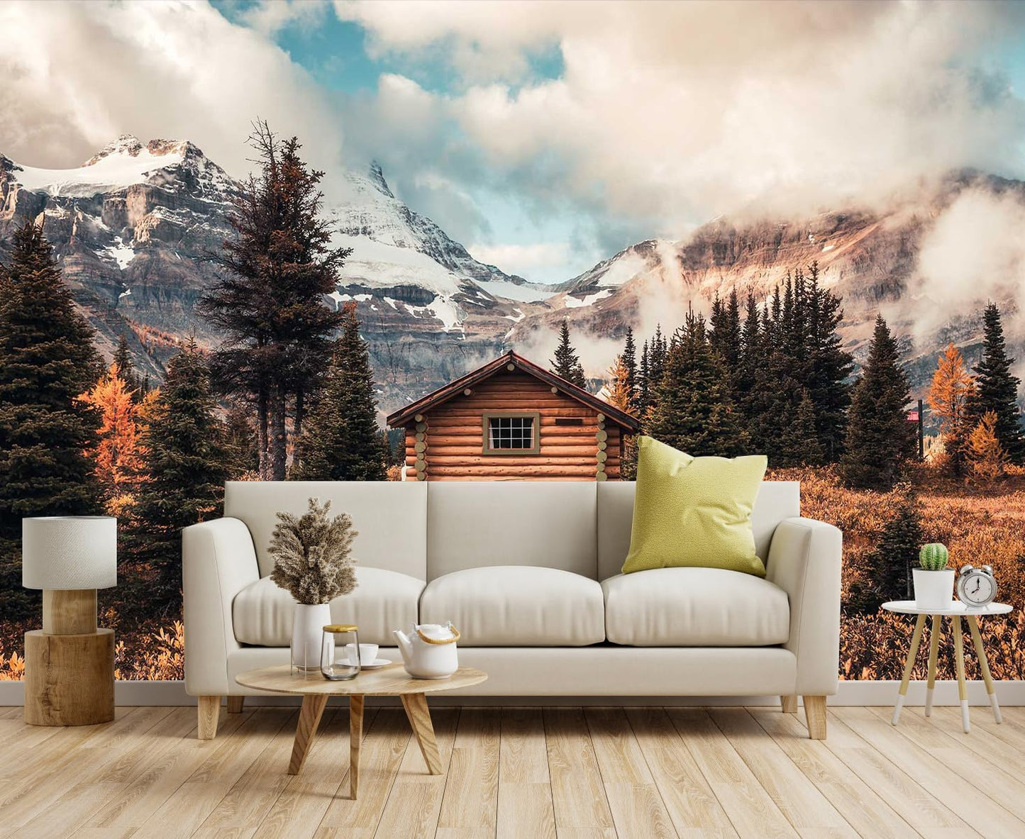 Hazy Forest Wall Mural, Abstract Nature Landscape Wallpaper, Background Wall Decoration Patterns(Non-self-Adhesive)