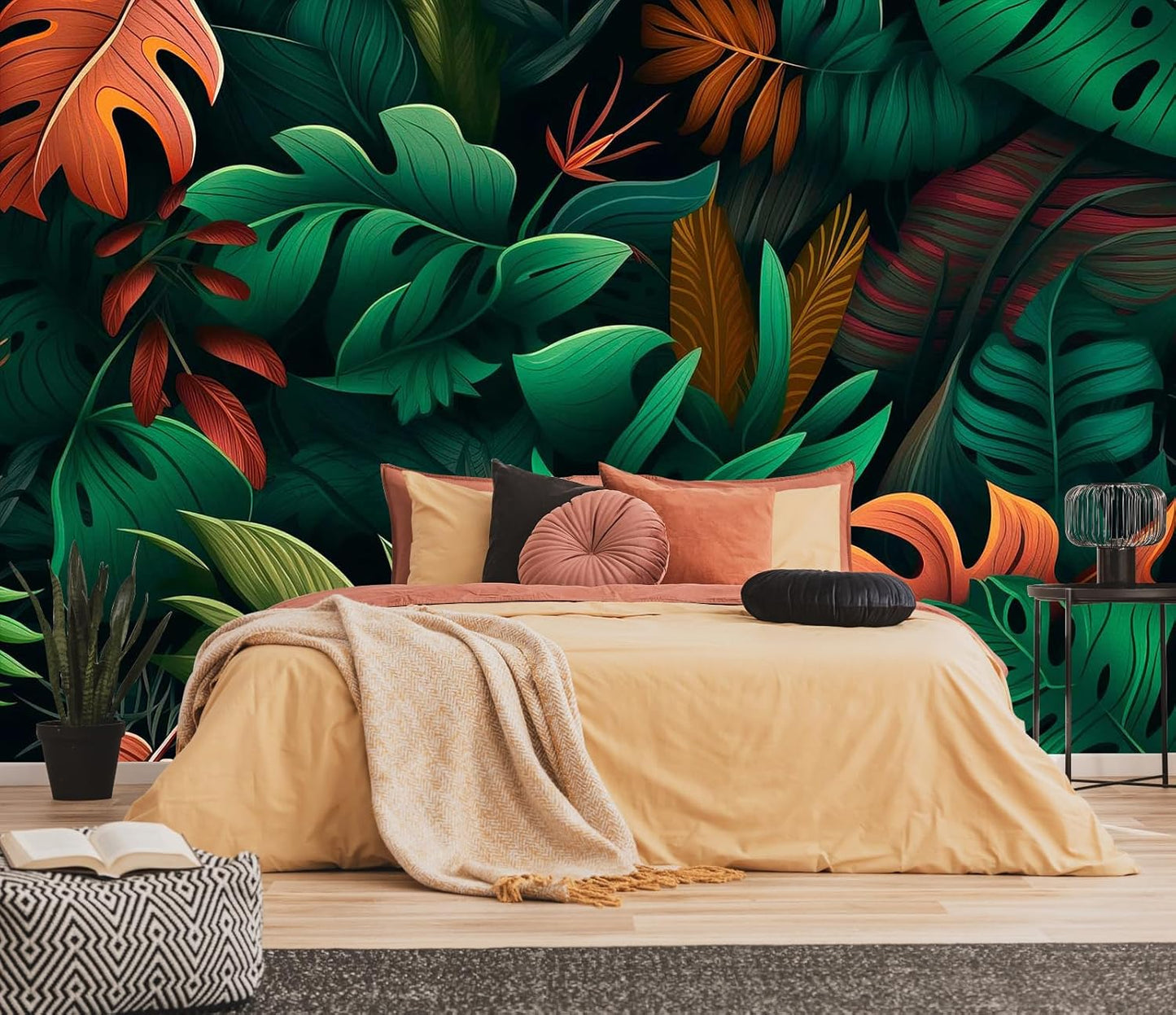 Hazy Forest Wall Mural, Abstract Nature Landscape Wallpaper, Background Wall Decoration Patterns(Non-self-Adhesive)