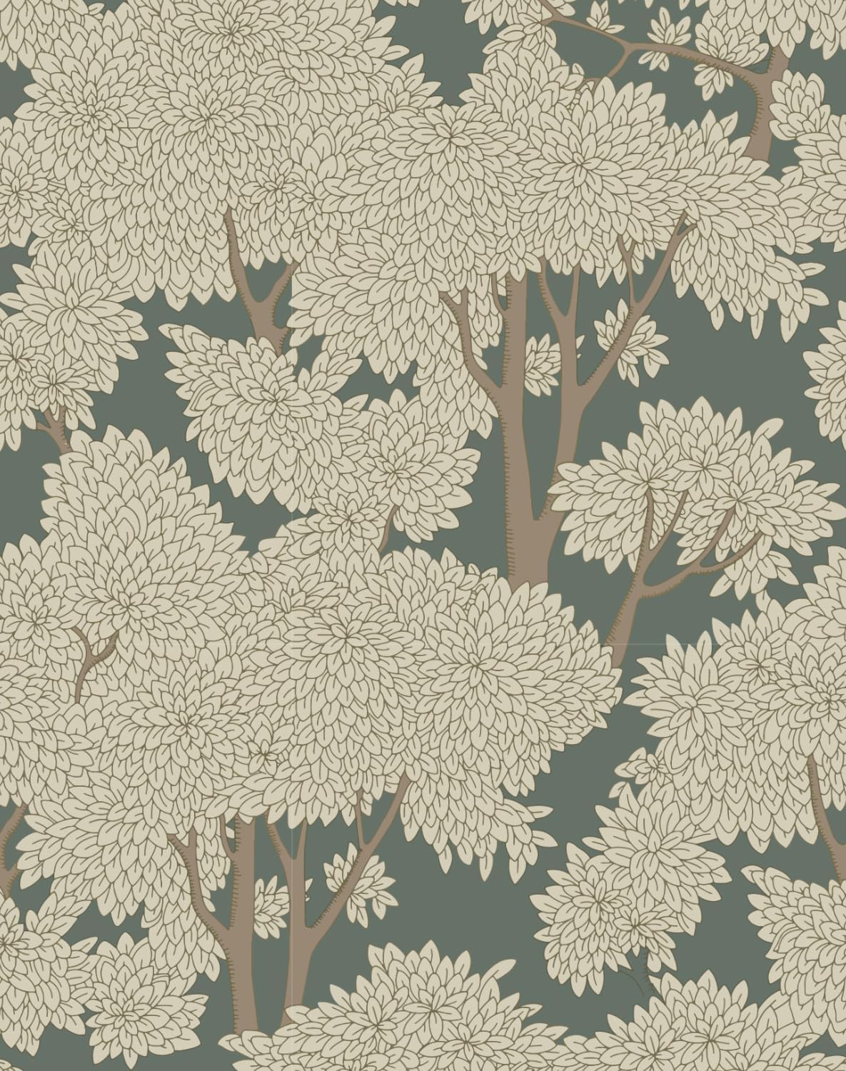 Tree Peel and Stick Forest Jungle Waterproof Bathroom Mural Stick on Wallpaper (Light, 17.7in x 32.8ft)