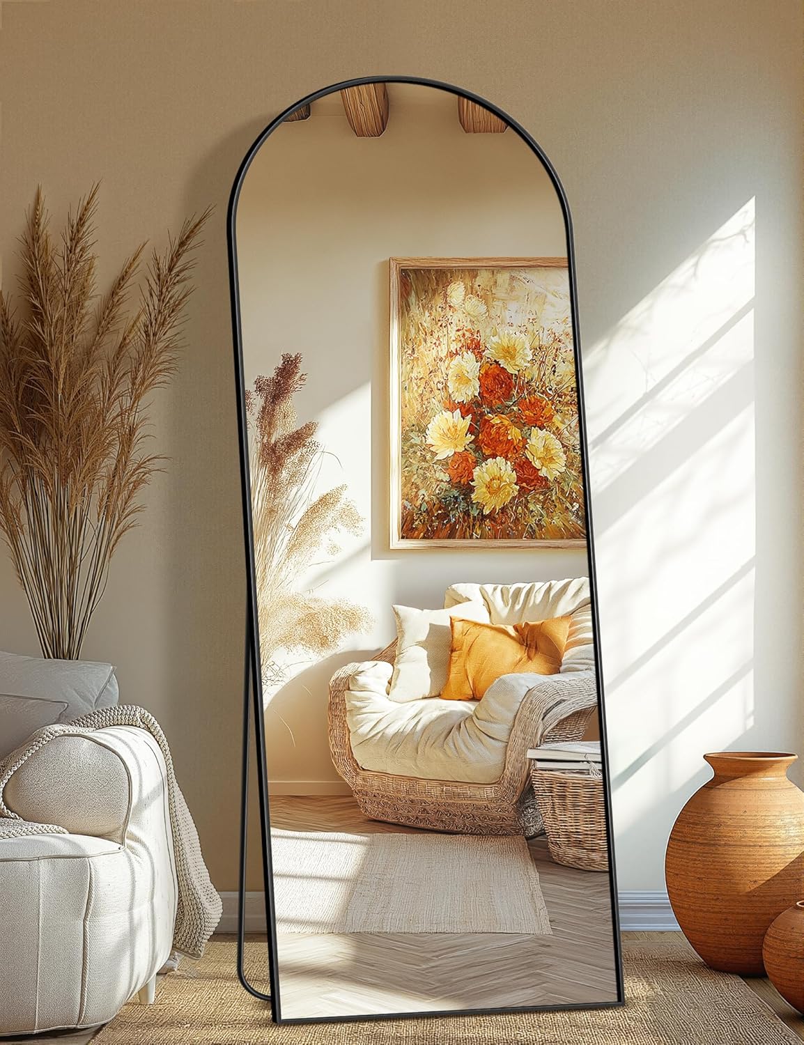 Arched Wall Mirror for Bathroom,Mirrors for Wall,24''x36'',Vanity Mirror for Bedroom Dresser, Entryway, Living Room, Metal Frame (36''x24'',Gold)