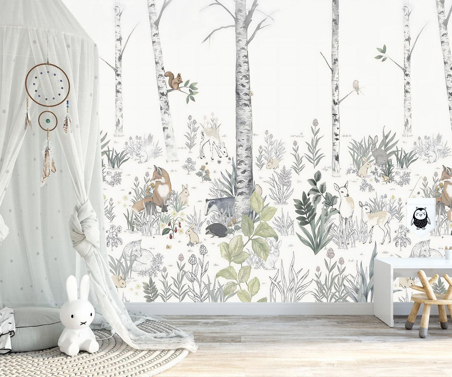 -Vintage Forest Natural Wall Bedroom Mural XT18 S 100" x 65"