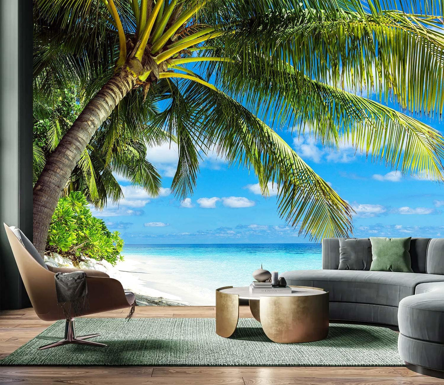 AFZEVEB-Tropical Jungle Wallpaper Landscape Tree Wall murals for Bedroom 159"x107"(Not Peel and Stick)