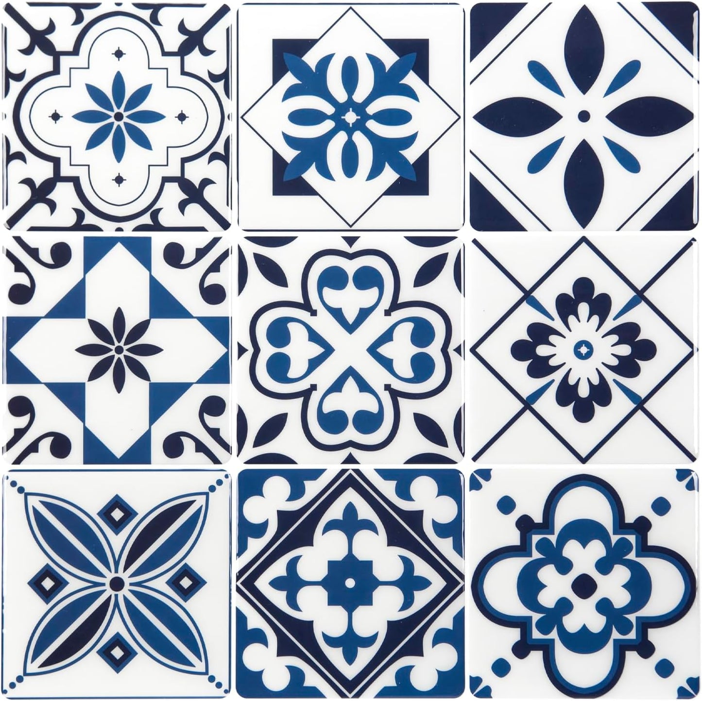 LONGKING Peel and Stick Backsplash Tile Stickers, Colorful Talavera Mexican Tile, Stick on Wall Tiles (10 Sheets)
