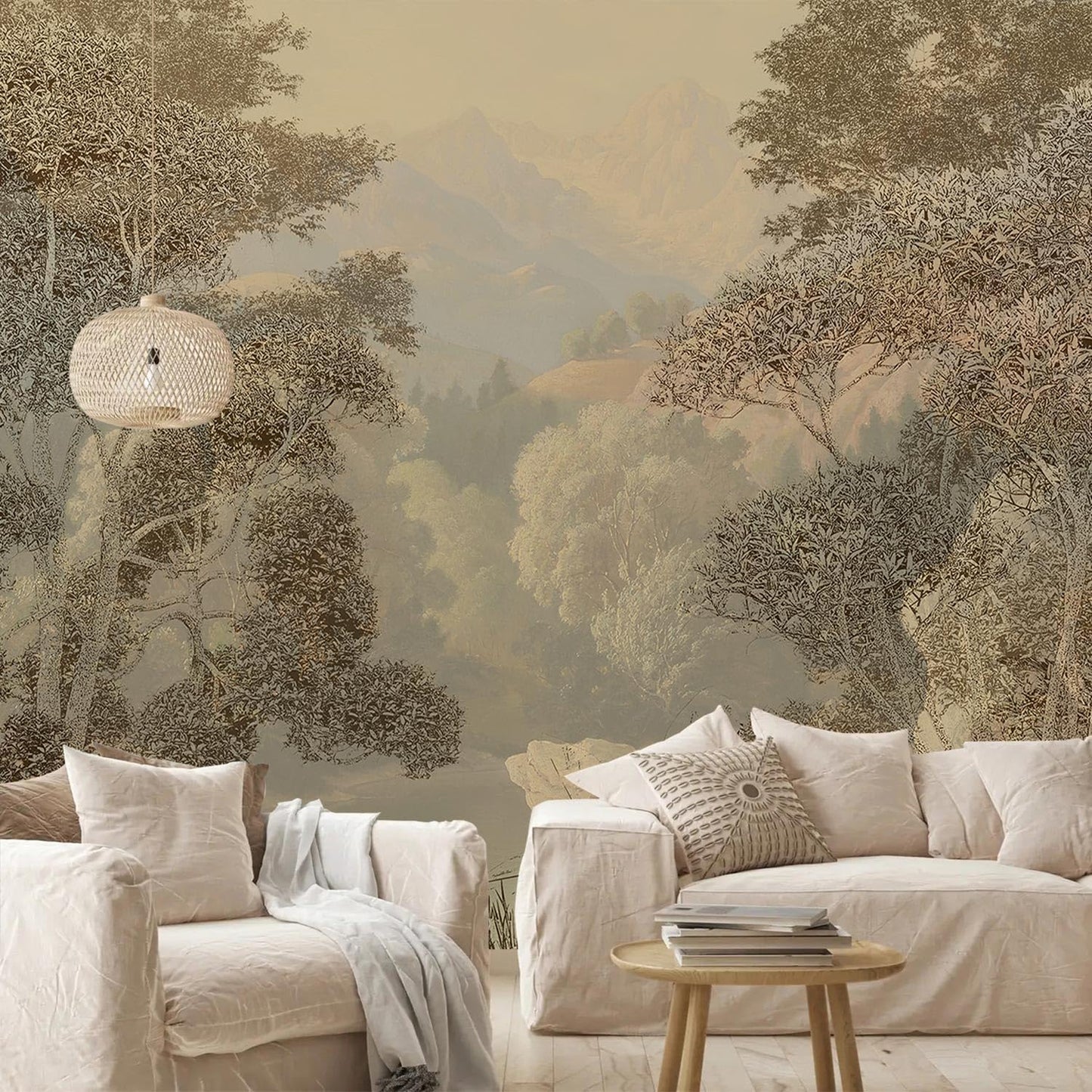 AFZEVEB-Tropical Jungle Wallpaper Landscape Tree Wall murals for Bedroom 159"x107"(Not Peel and Stick)