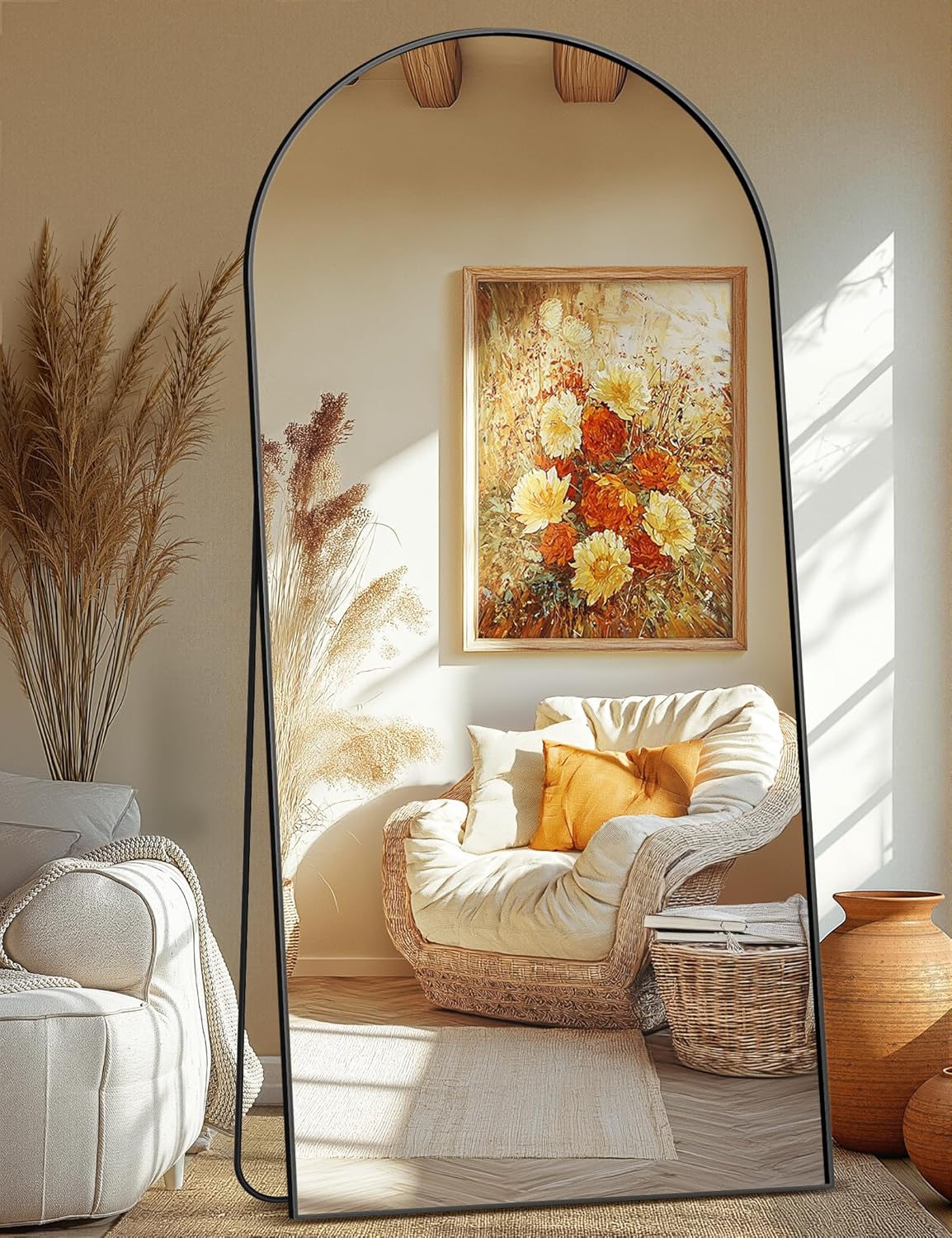 Arched Wall Mirror for Bathroom,Mirrors for Wall,24''x36'',Vanity Mirror for Bedroom Dresser, Entryway, Living Room, Metal Frame (36''x24'',Gold)