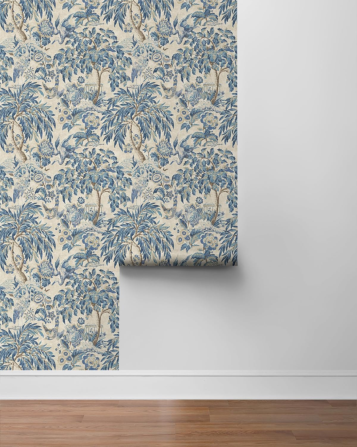 Surface Style - Peel and Stick Wallpaper, Botancial Wallpaper for Bedroom, Powder Room, Kitchen, Self Adhesive, Vinyl, 30.75 Sq Ft Coverage (Forest & The Trees Collection, Delft)
