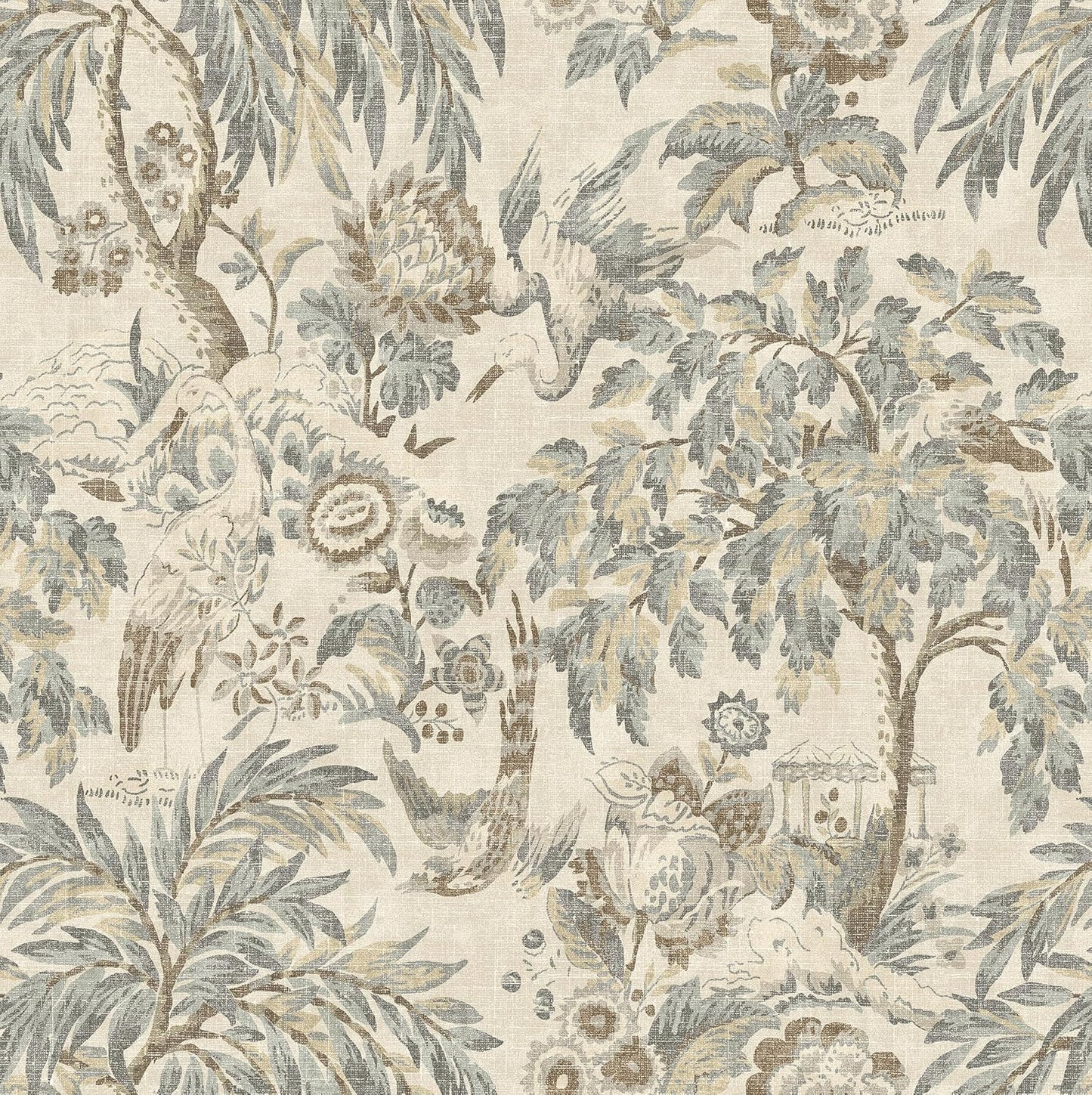 Surface Style - Peel and Stick Wallpaper, Botancial Wallpaper for Bedroom, Powder Room, Kitchen, Self Adhesive, Vinyl, 30.75 Sq Ft Coverage (Forest & The Trees Collection, Delft)