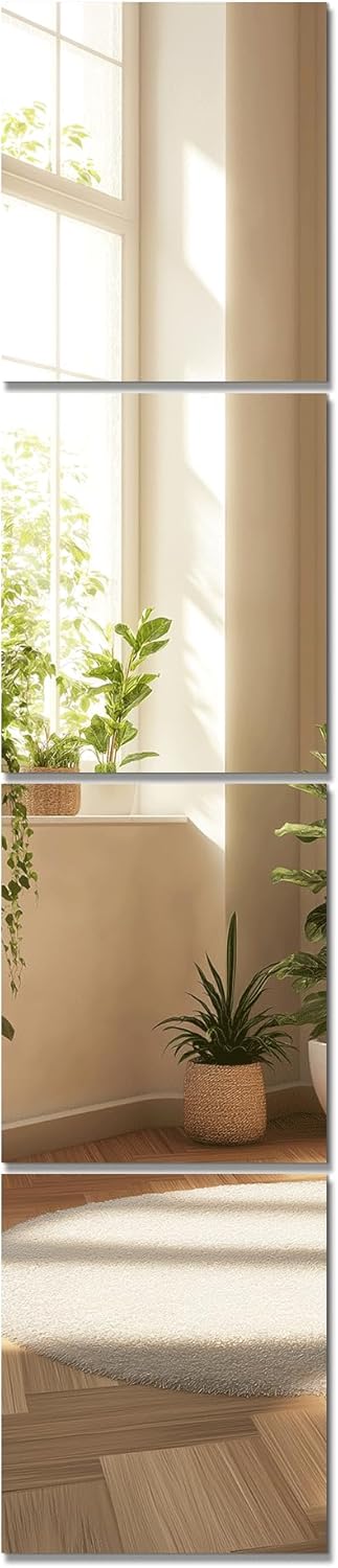 Irregular Asymmetrical Wall Mirror for Living Room Bathroom Entryway, Modern Decorative Mirror Hanging (Hook Style, 32'' x 18'')