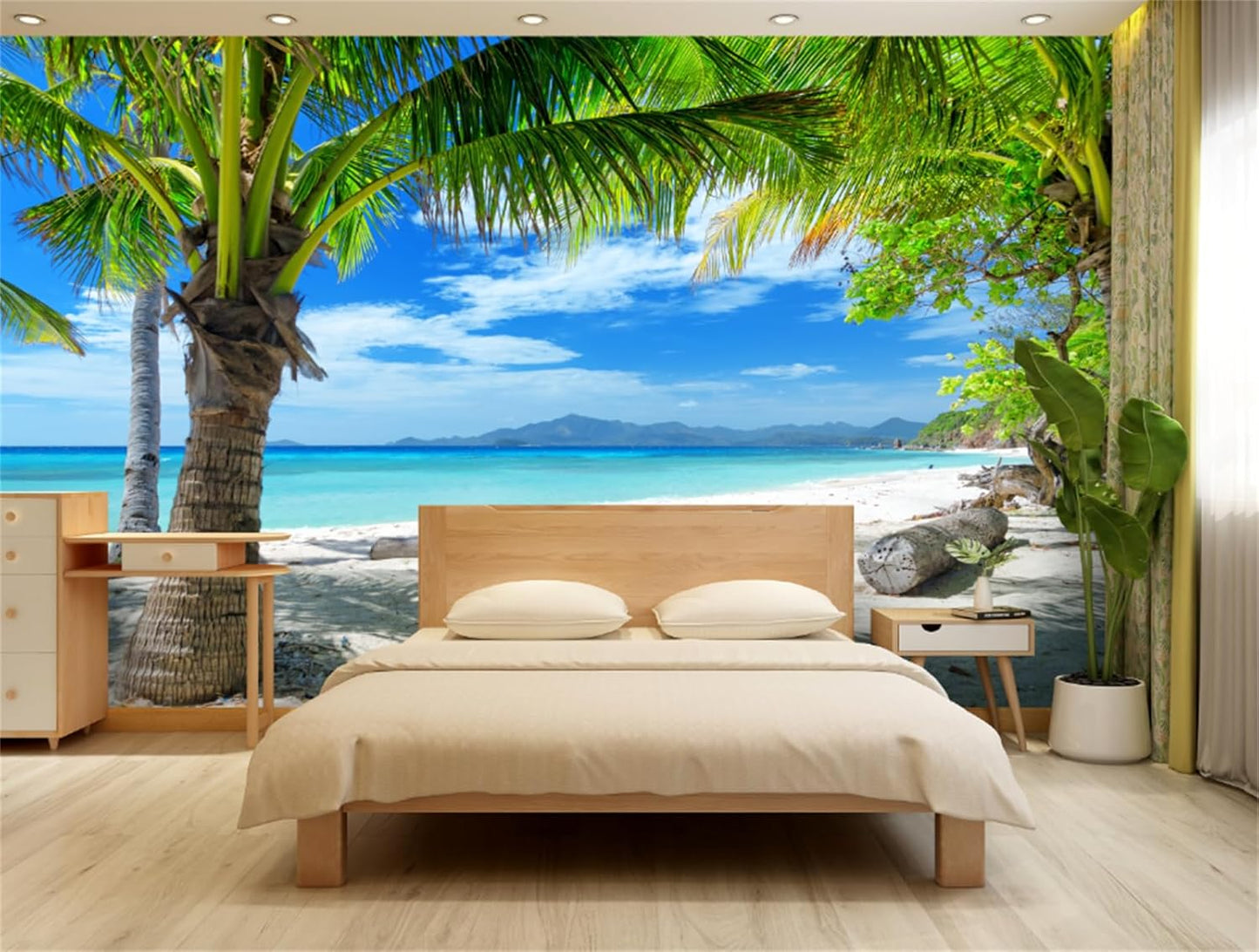 FLFK 3D Wall Murals Peel and Stick 141.7"x98.4"- Self-Adhesive Wallpaper Large Poster Sticker Sea Caves Landscape for Bedroom Living Room Wall Decor