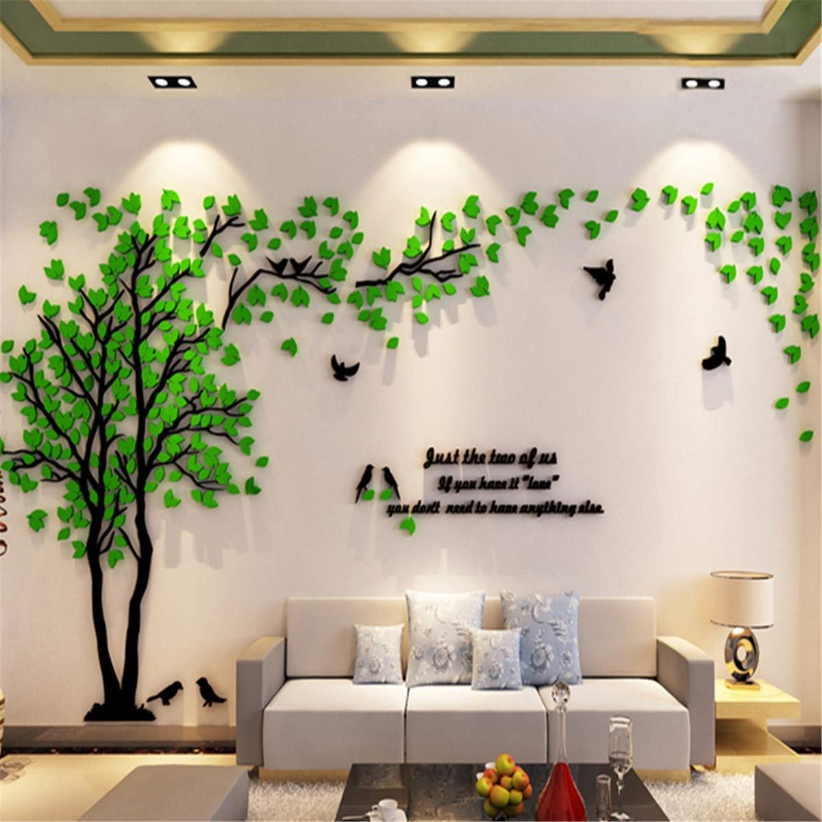 Tree Wall Stickers - 3D DIY Wall Stickers Arts Home Decoration for Living Room Bedroom Christmas Gift Daycare Sticker (Silver Left, M-250 x 130 cm)