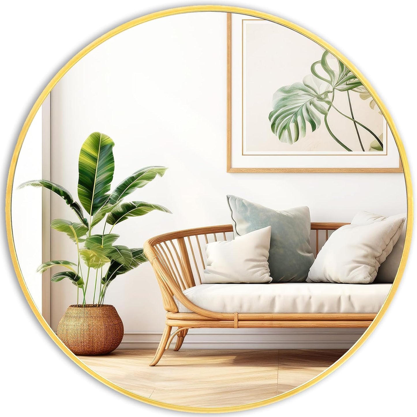 Fabuday Black Circle Mirror for Wall 20 inch - Round Mirrors for Bathroom, Entryway, Living Room, Hallway, Bedroom Decor, Small Matte Framed