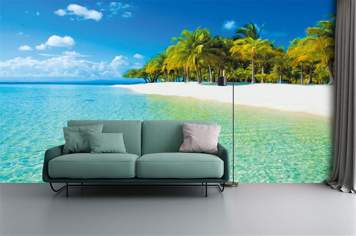 FLFK 3D Wall Murals Peel and Stick 141.7"x98.4"- Self-Adhesive Wallpaper Large Poster Sticker Sea Caves Landscape for Bedroom Living Room Wall Decor