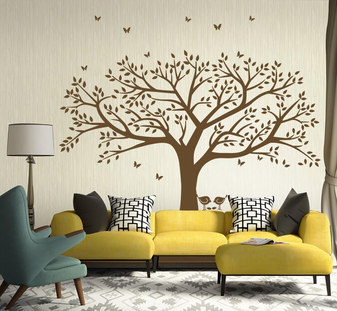 Giant Family Photo Tree Wall Decal Wall Sticker Vinyl Mural Art for Home Decor Room Decor (Black)