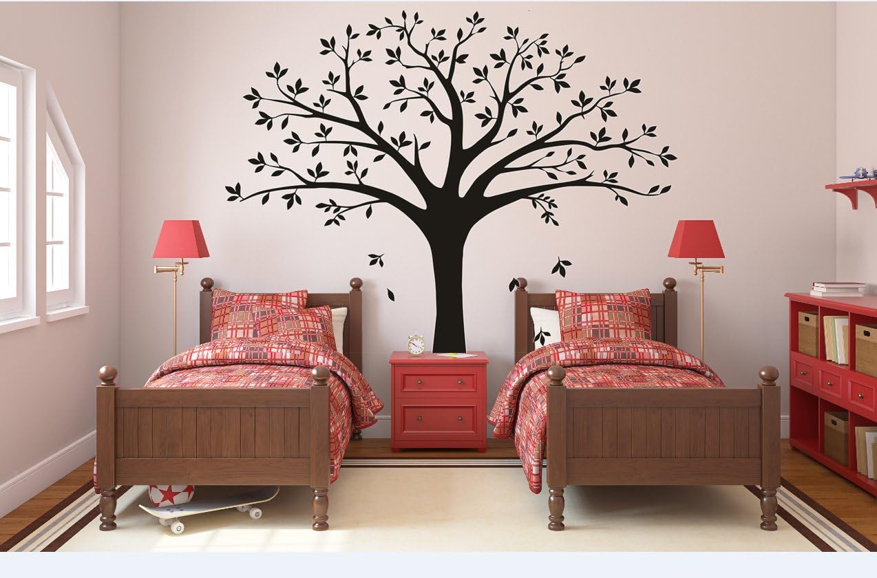 Large Family Tree Wall Decal Family Tree Photo Wall Decal Vinyl Tree Wall Stickers for Home Decoration(220 x 250 cm, Black)