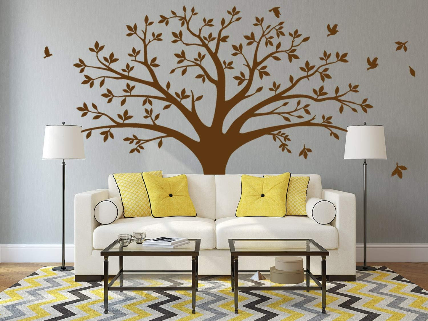 Large Family Tree Wall Decal Family Tree Photo Wall Decal Vinyl Tree Wall Stickers for Home Decoration(220 x 250 cm, Black)