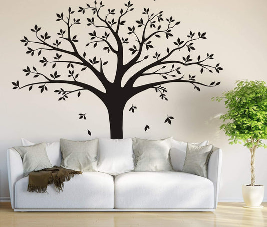 Large Family Tree Wall Decal Family Tree Photo Wall Decal Vinyl Tree Wall Stickers for Home Decoration(220 x 250 cm, Black)
