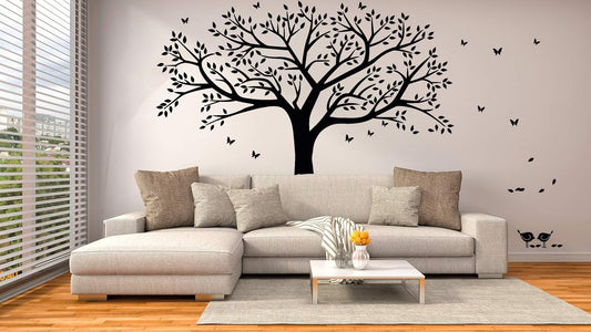 Giant Family Photo Tree Wall Decal Wall Sticker Vinyl Mural Art for Home Decor Room Decor (Black)