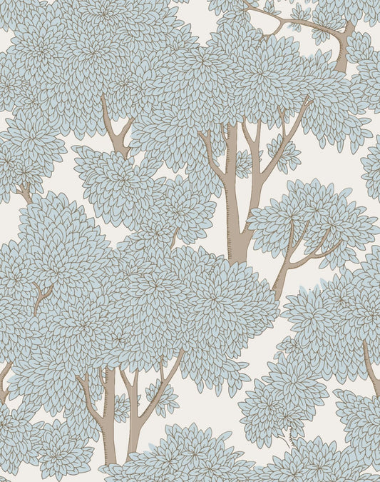 Tree Peel and Stick Forest Jungle Waterproof Bathroom Mural Stick on Wallpaper (Light, 17.7in x 32.8ft)